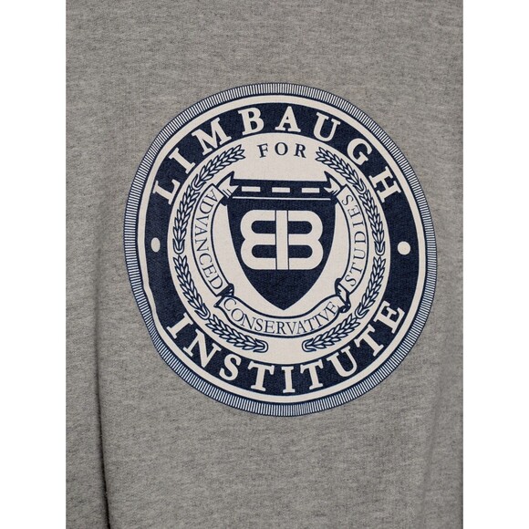 Vintage Limbaugh Institute Crewneck Sweatshirt Size M Gray Retro Americana USA - Picture 3 of 8